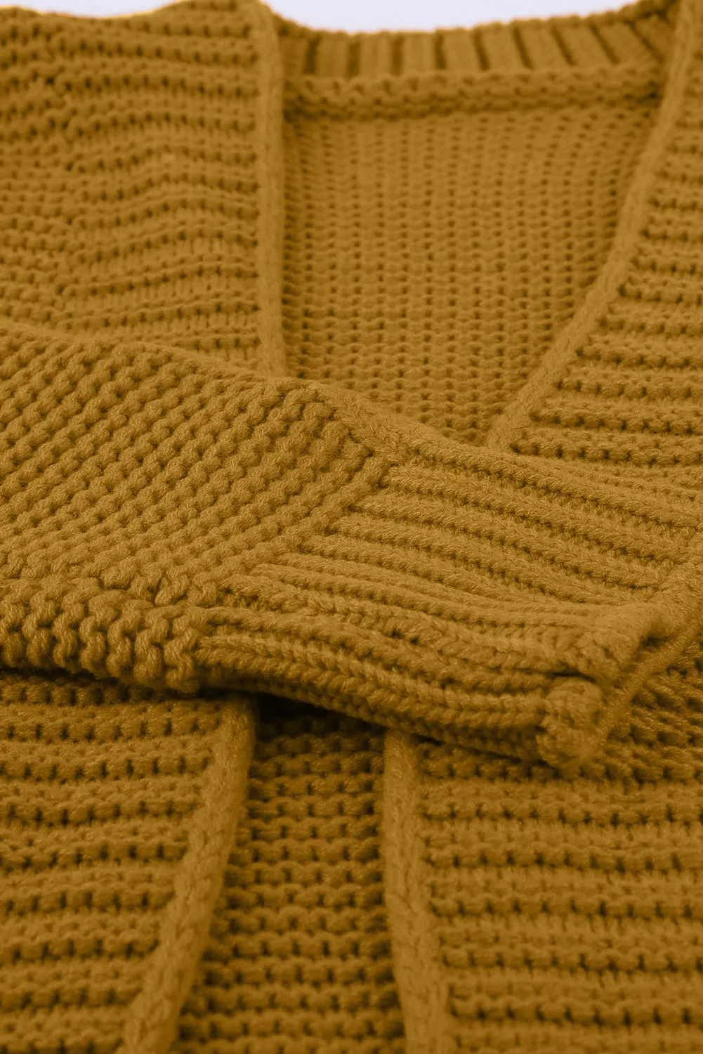 Brown Open Front Chunky Knit Cardigan