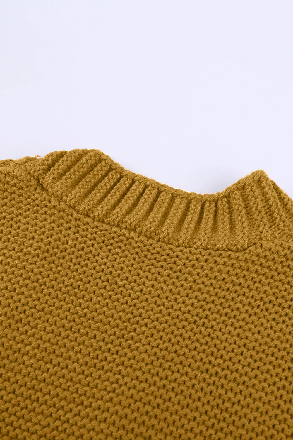 Brown Open Front Chunky Knit Cardigan