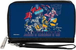 Buckle-Down Transformers Wallet, Bifold, Transformers Autobots Group Pose and Text Blues, Vegan Leather