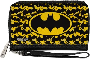 Buckle-Down Women's PU Zip Around Wallet Rectangle-Batman, 7.5"x4.5"