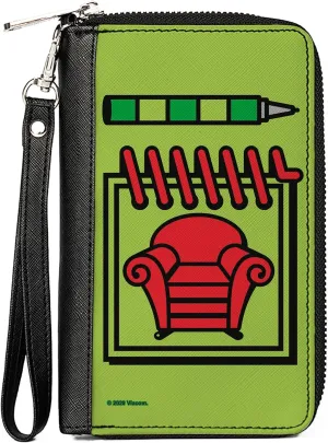 Buckle-Down Women's PU Zip Around Wallet Rectangle-Blue's Clues, 7.5"x4.5"