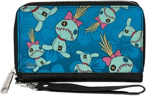 Buckle-Down Women's PU Zip Around Wallet Rectangle-Lilo & Stitch, 7.5"x4.5"