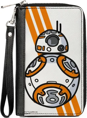 Buckle-Down Women's PU Zip Around Wallet Rectangle-Star Wars BB-8, 7.5"x4.5"