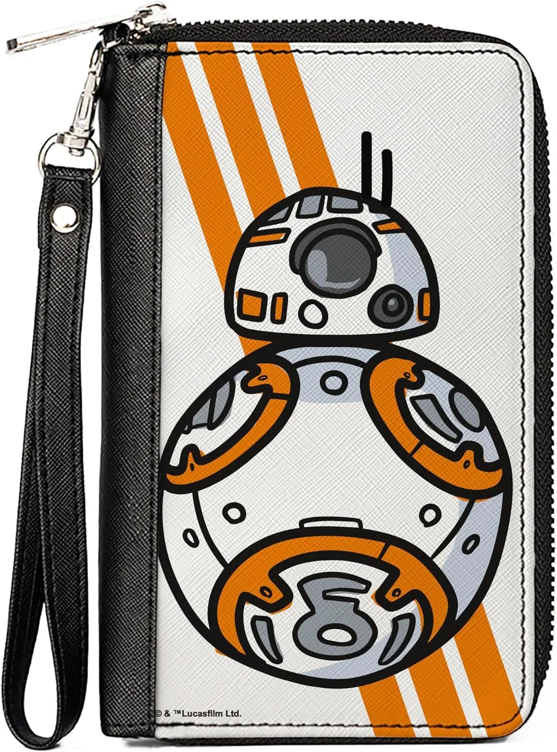 Buckle-Down Women's PU Zip Around Wallet Rectangle-Star Wars BB-8, 7.5"x4.5"