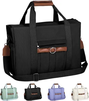 Canvas Tote Bag for Women, Large Crossbody Bag with Zipper Shoulder Everything Tote Bag Canvas with Pockets