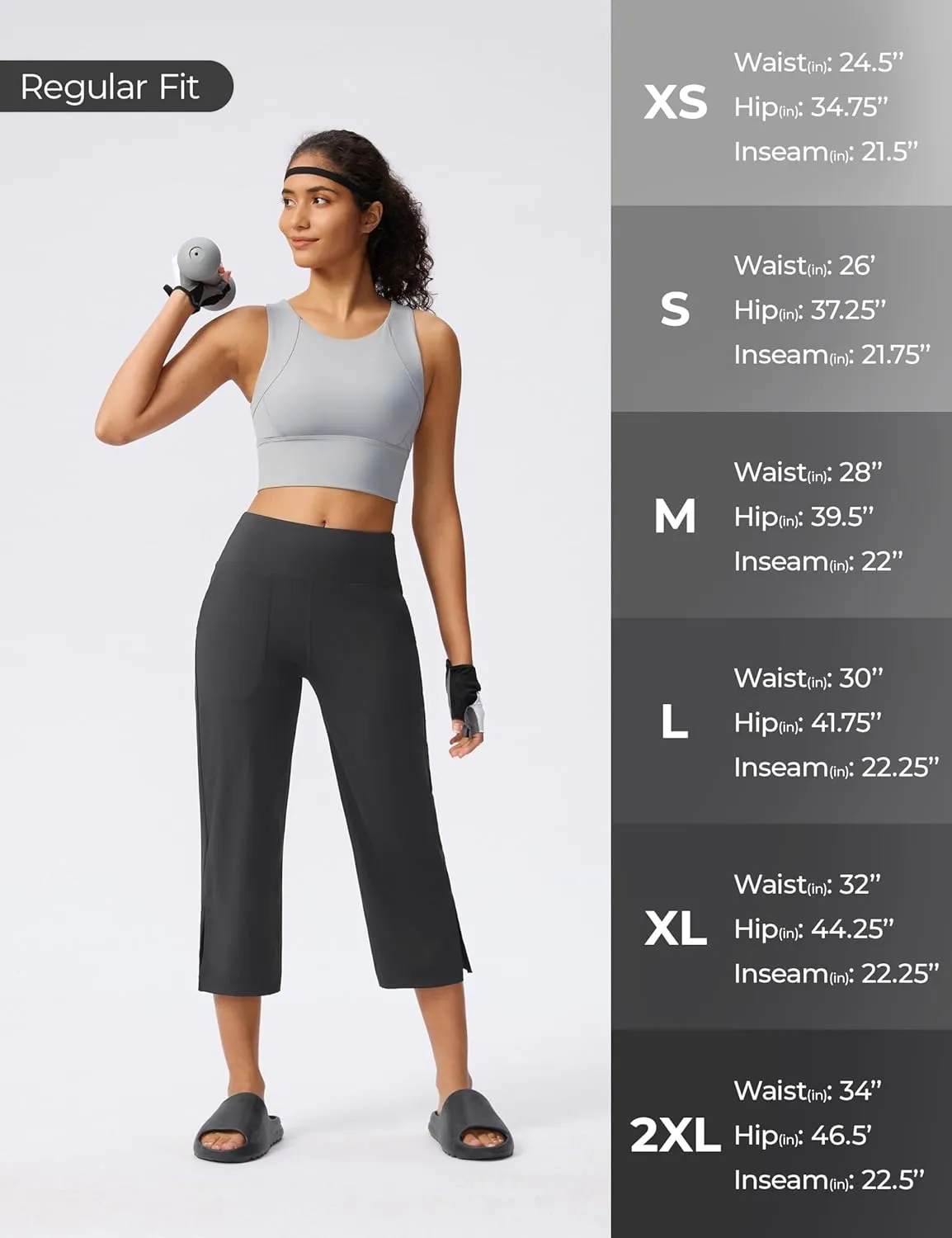 Capri Pants for Women Wide Leg Yoga Capris with Pockets Stretch High Waist Crop Pants Loose Travel