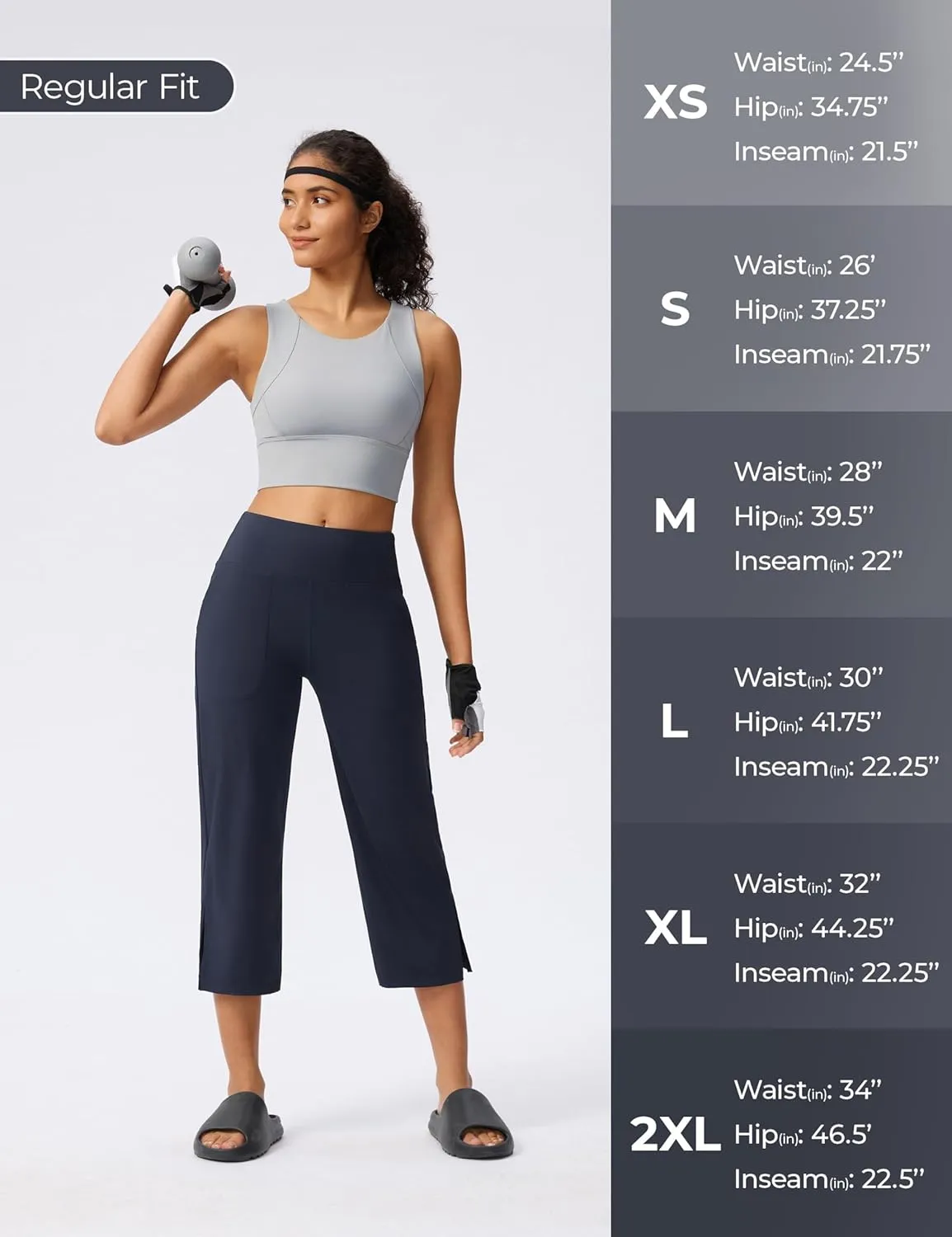 Capri Pants for Women Wide Leg Yoga Capris with Pockets Stretch High Waist Crop Pants Loose Travel