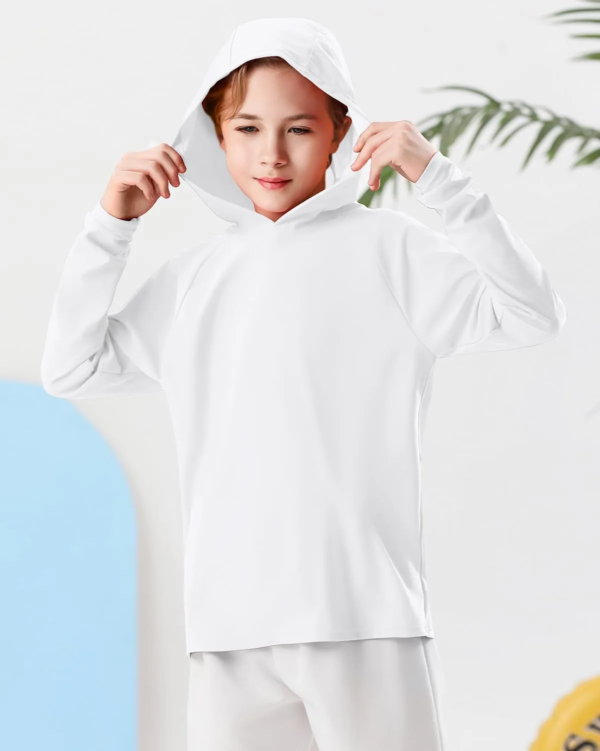 Century Star Long Sleeve Rash Guard Swim Shirts for Boys Toddler Kids UV Protection Fishing Hoodie with Thumb Hole