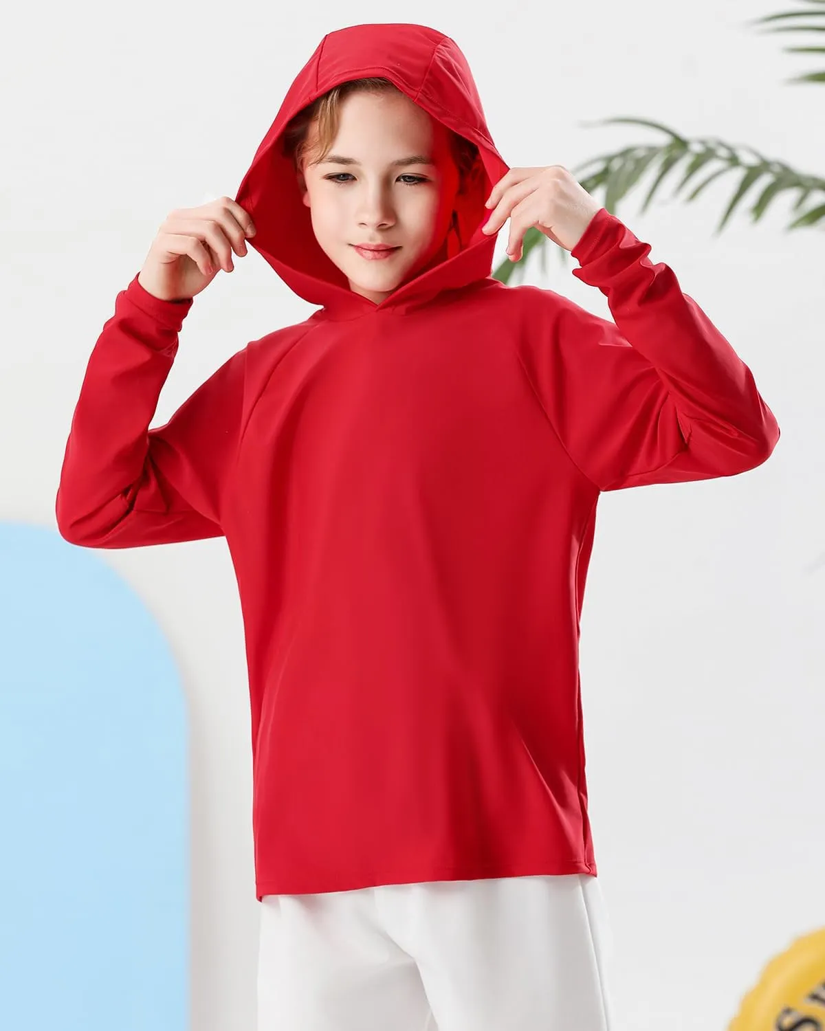 Century Star Long Sleeve Rash Guard Swim Shirts for Boys Toddler Kids UV Protection Fishing Hoodie with Thumb Hole