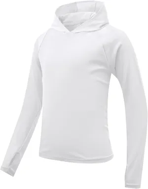 Century Star Long Sleeve Rash Guard Swim Shirts for Boys Toddler Kids UV Protection Fishing Hoodie with Thumb Hole