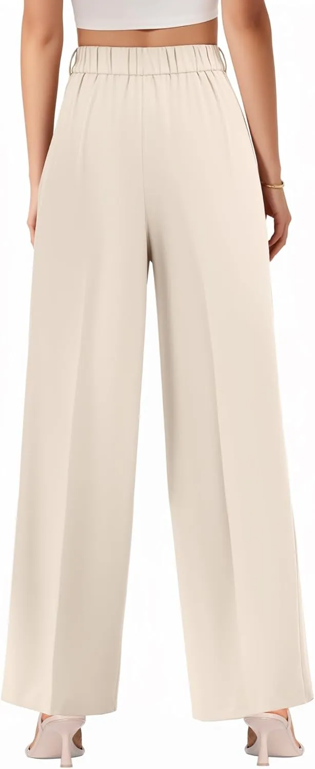 CLOZOZ Wide Leg Pants Women's High Waisted Work Trousers Regular for Office Business Casual