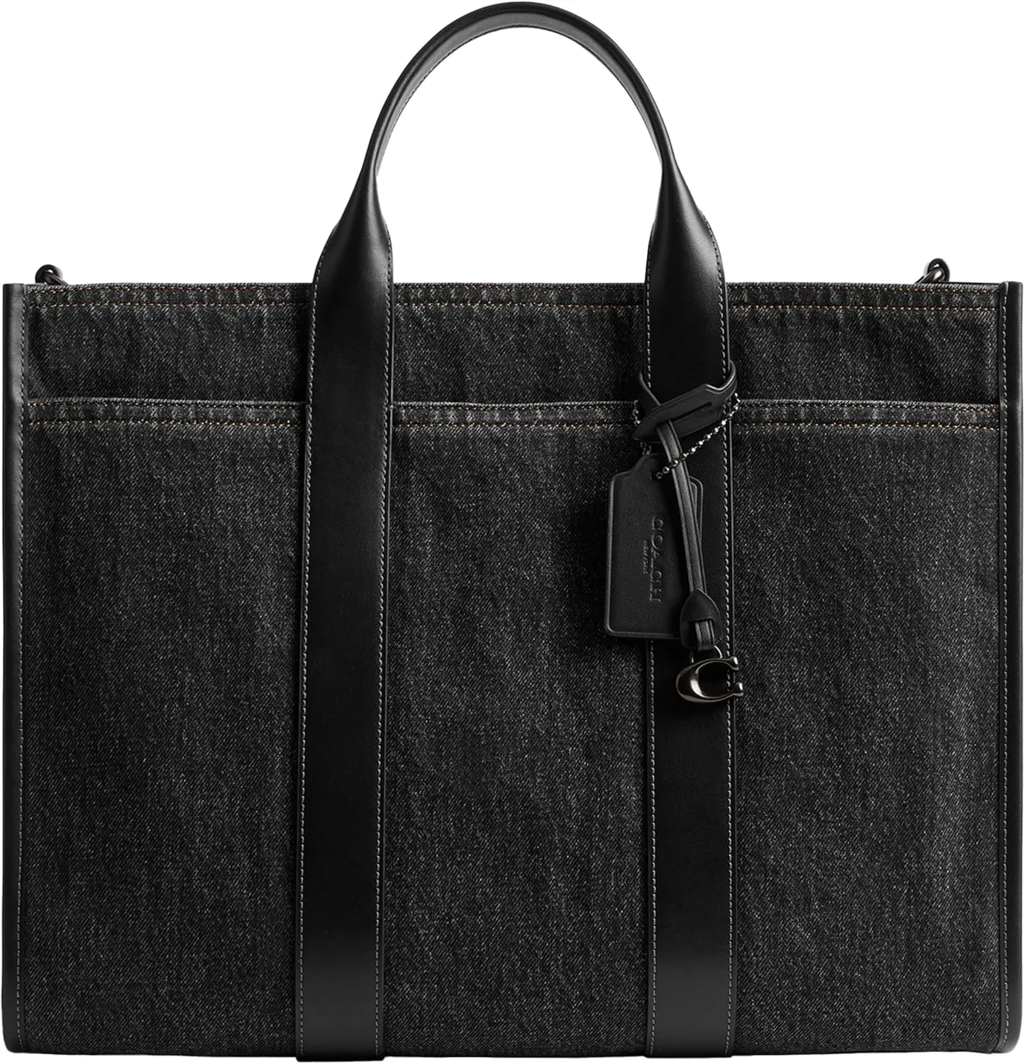 Coach Wesley Tote Bag in Denim, Washed Black