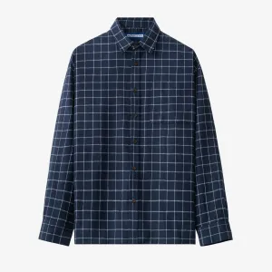 College Days Flannel Long Sleeve - Navy Single Lines