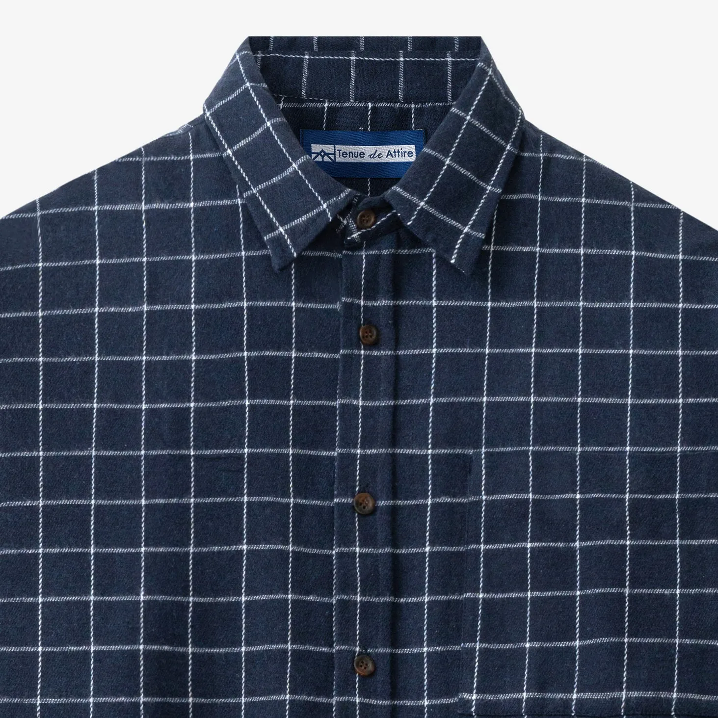 College Days Flannel Long Sleeve - Navy Single Lines