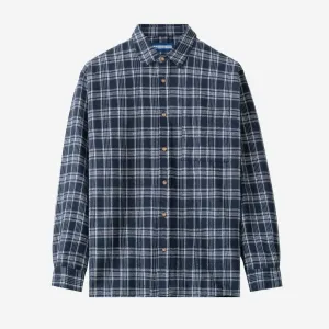 College Days Flannel Long Sleeve - Navy Triple Lines