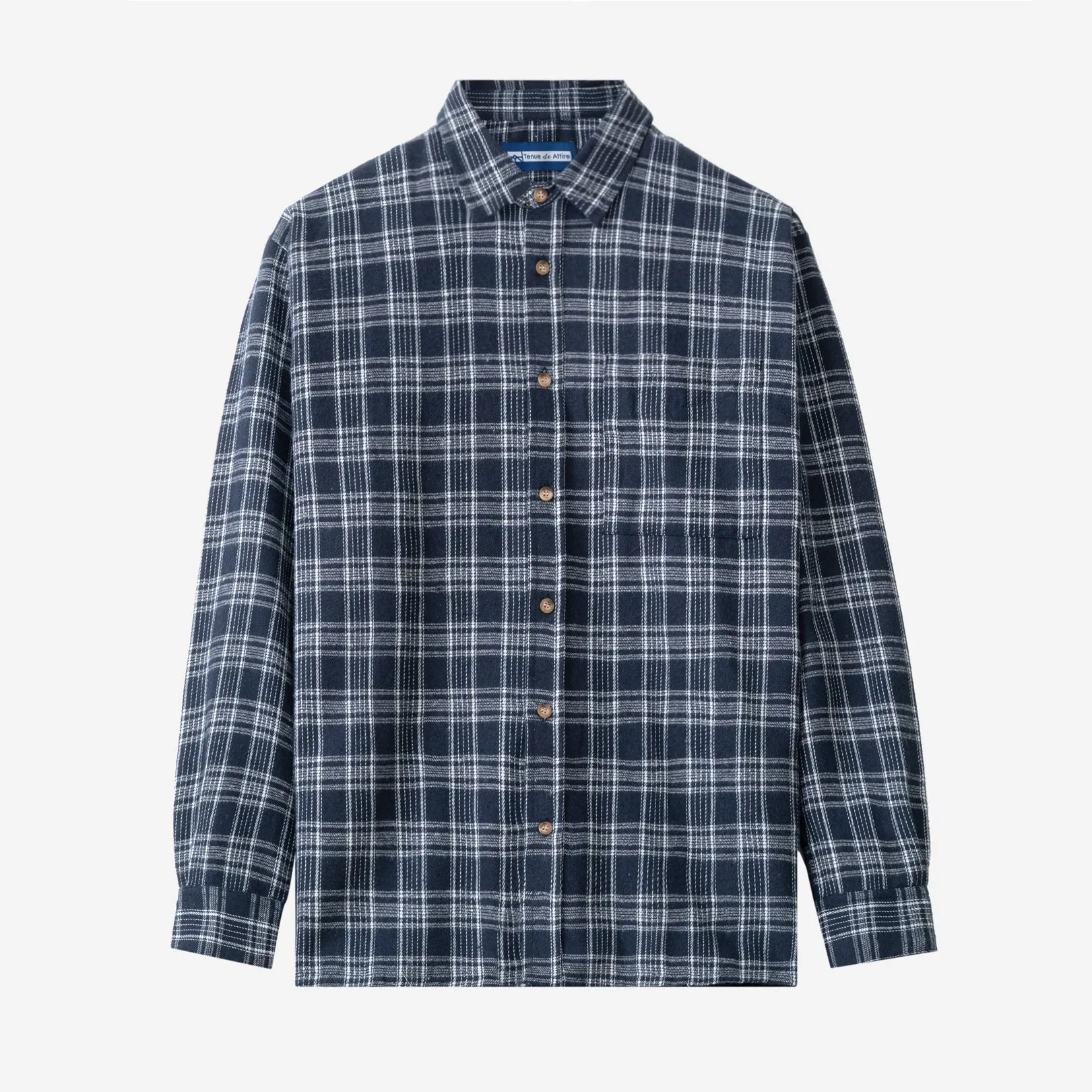 College Days Flannel Long Sleeve - Navy Triple Lines