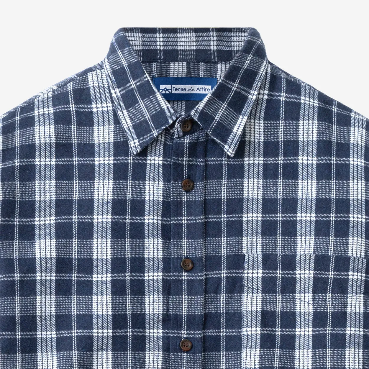 College Days Flannel Long Sleeve - Navy White Plaid