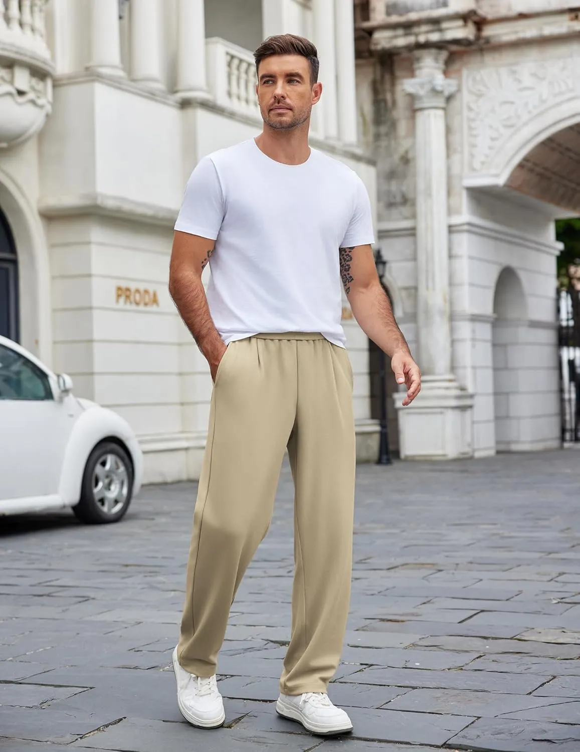COOFANDY Mens Casual Sweatpants Open Bottom Lounge Pants Lightweight Baggy Workout Yoga Track Pants