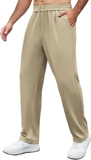 COOFANDY Mens Casual Sweatpants Open Bottom Lounge Pants Lightweight Baggy Workout Yoga Track Pants