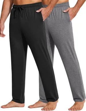 COOFANDY Men's Yoga Sweatpants Lightweight Open Bottom Lounge Pants Casual Drawstring Sweat Pants with Pockets