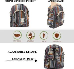 Core Hemp Backpack Purse For Women Mini Backpack Lightweight Boho Small Casual Daily Travel Daypack Shoulder Bag