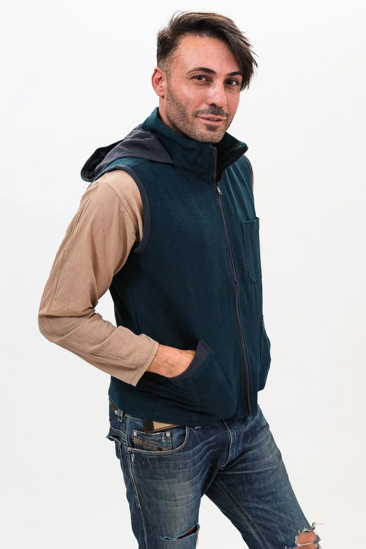 Cotton Vest with Hood