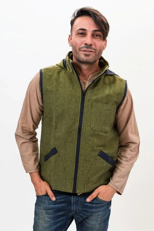 Cotton Vest with Hood