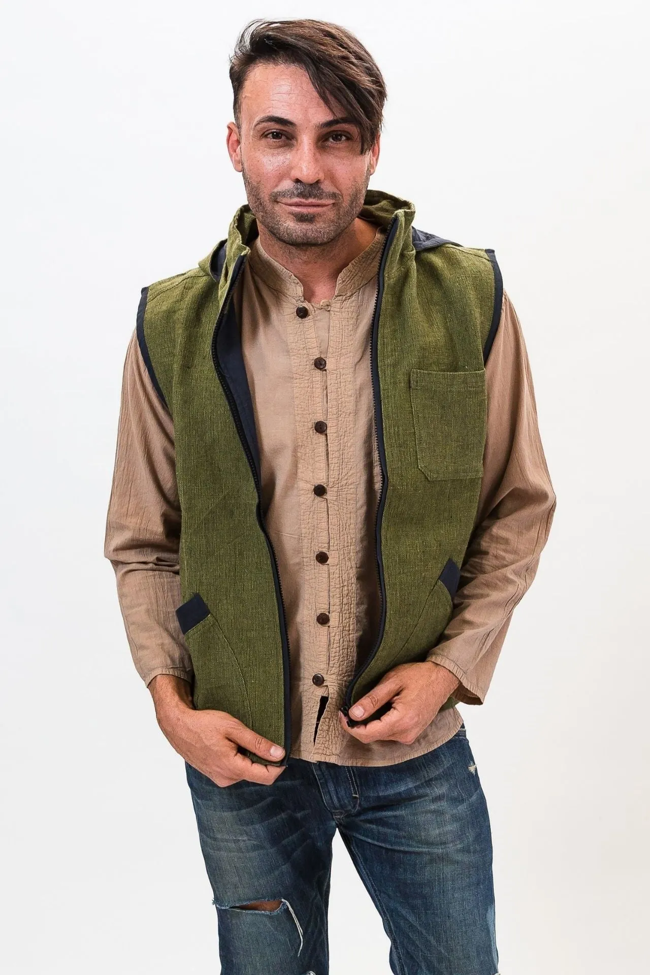 Cotton Vest with Hood