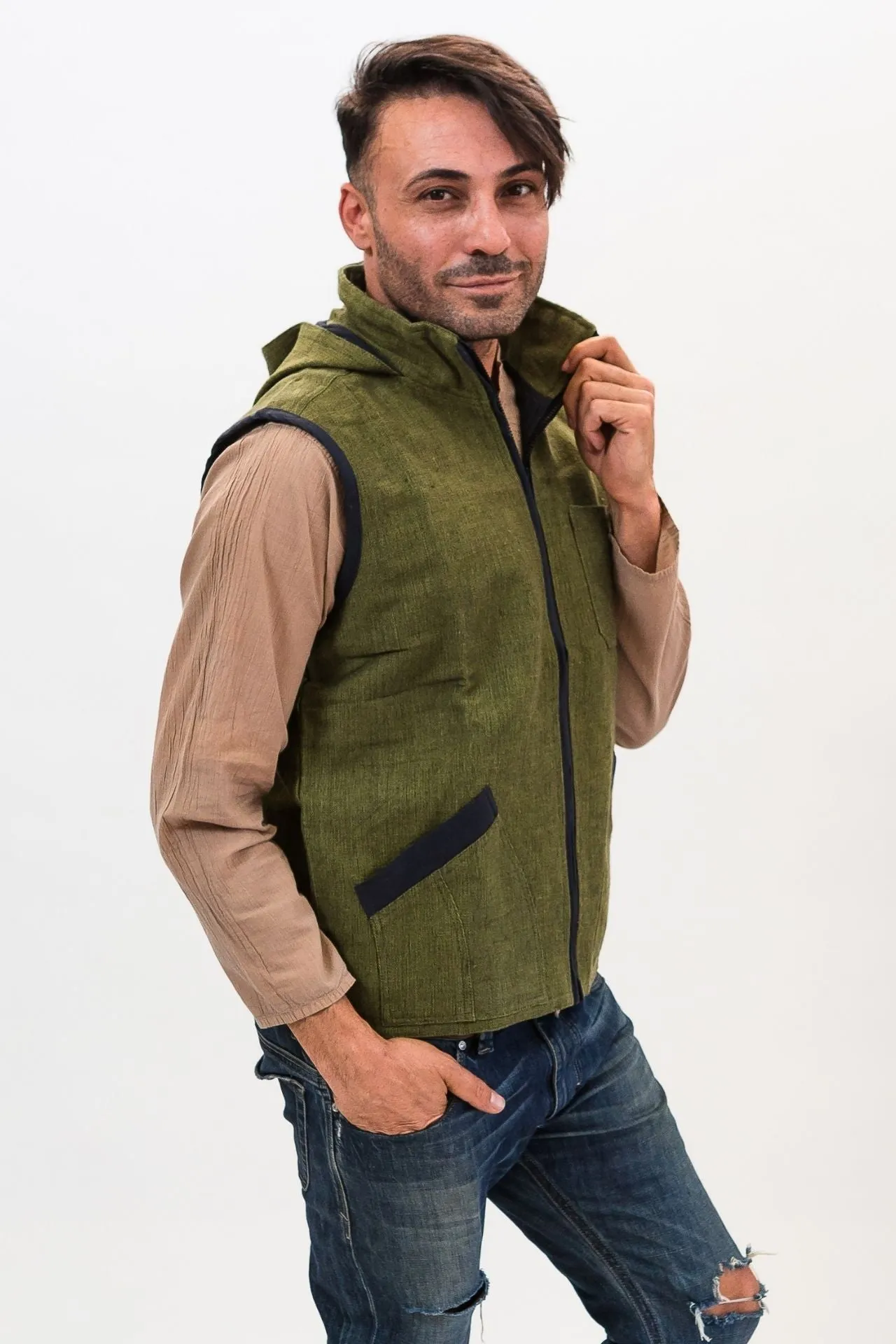 Cotton Vest with Hood