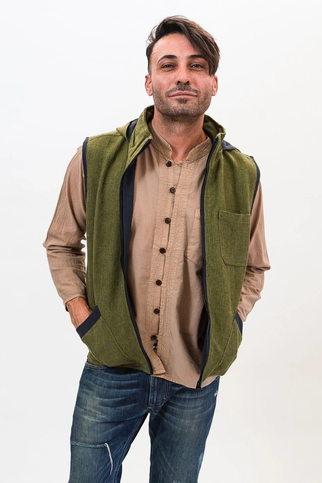 Cotton Vest with Hood