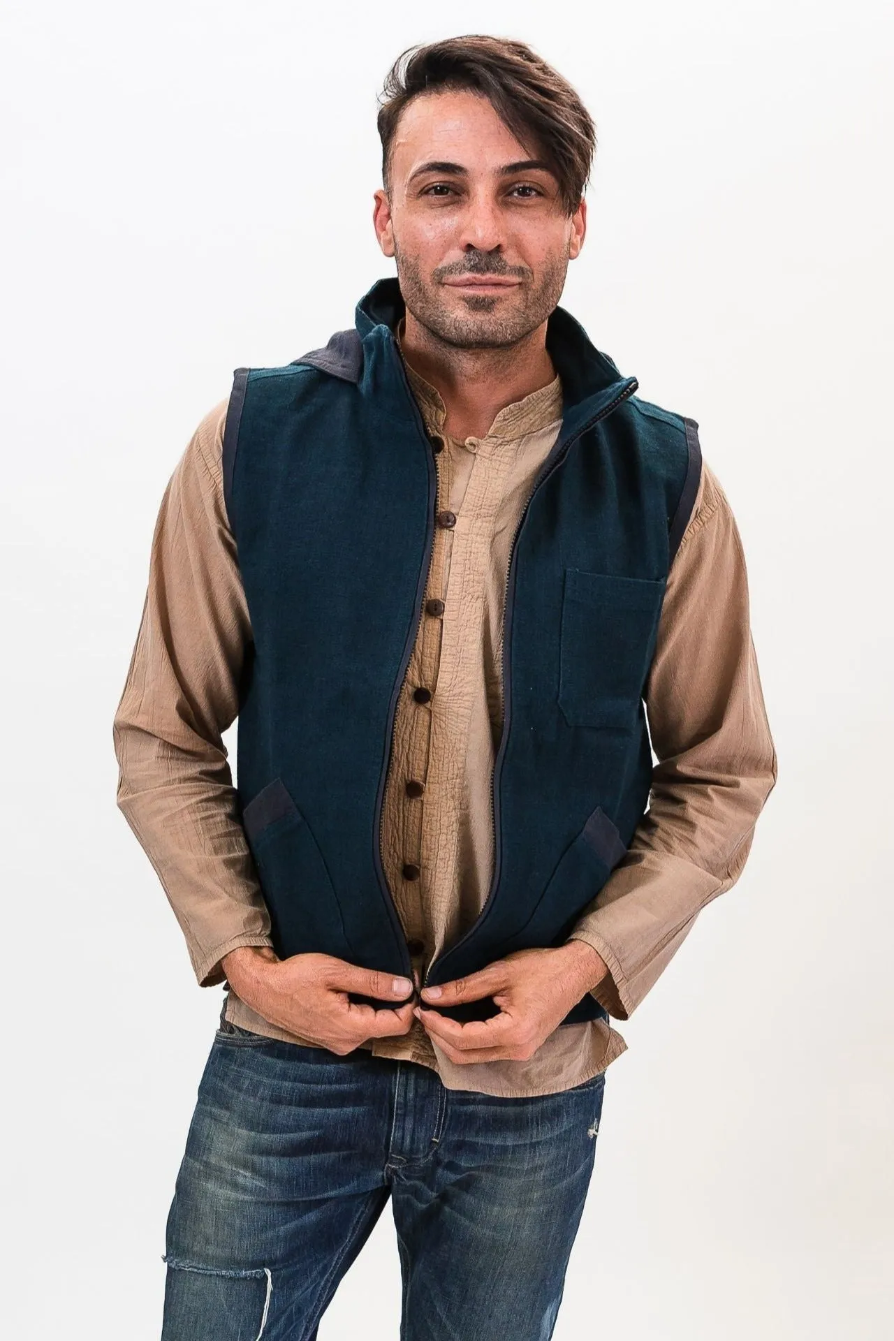 Cotton Vest with Hood