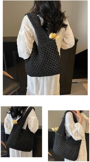 cross-body bag Straw Bucket Shoulder Beach Bag