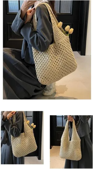 cross-body bag Straw Bucket Shoulder Beach Bag