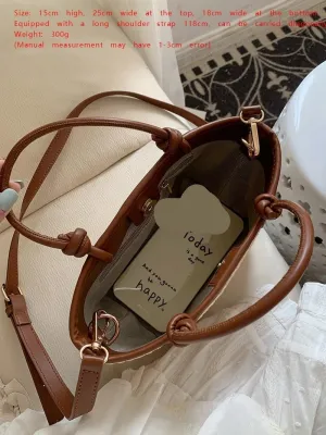 cross-body bag Straw Crossbody Bucket Bag