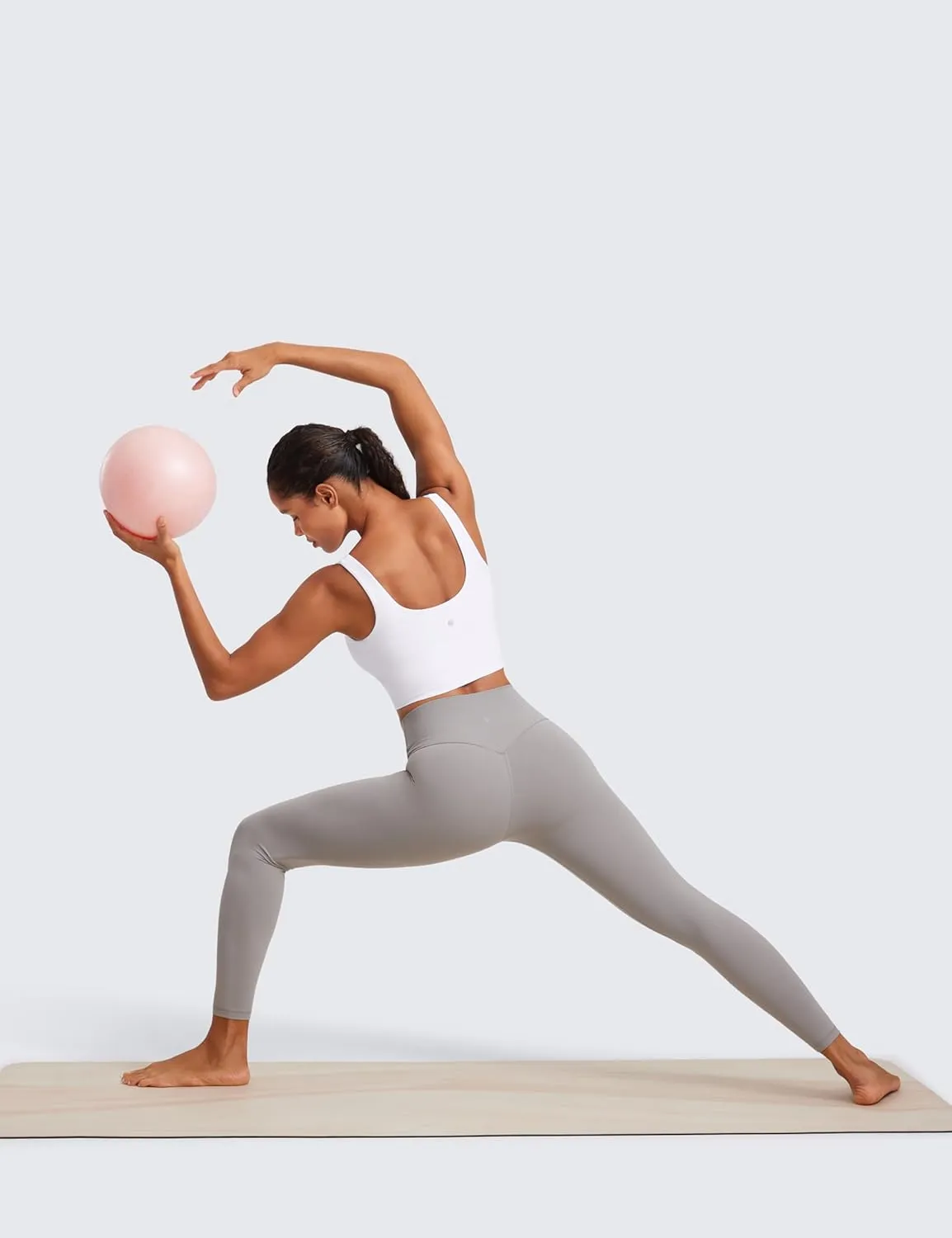 CRZ YOGA Softness Mold Butterluxe Longline Sports Bras for Women - Molded Cup V Neck Yoga Clothes Workout Crop Tank Top