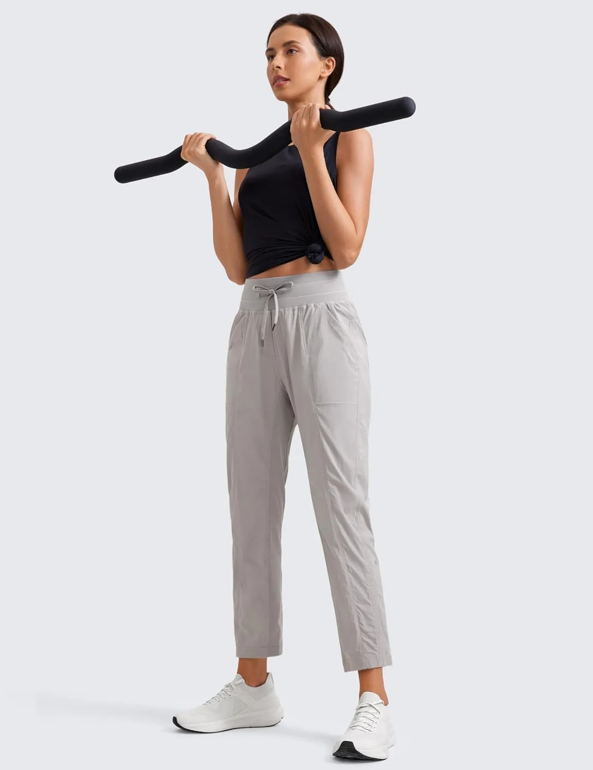 CRZ YOGA Womens Casual 7/8 Pants 27" - Lightweight Workout Outdoor Athletic Track Travel Lounge Joggers Pockets