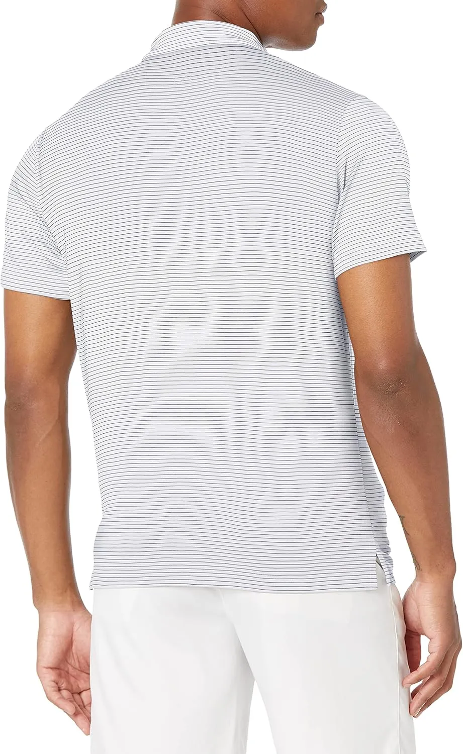 Cutter & Buck Men's Drytec UPF 50  Forge Pencil Stripe Tailored Fit Polo Shirt