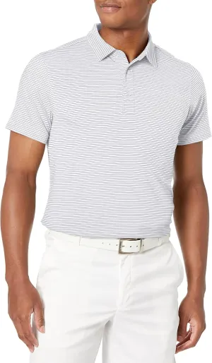 Cutter & Buck Men's Drytec UPF 50  Forge Pencil Stripe Tailored Fit Polo Shirt