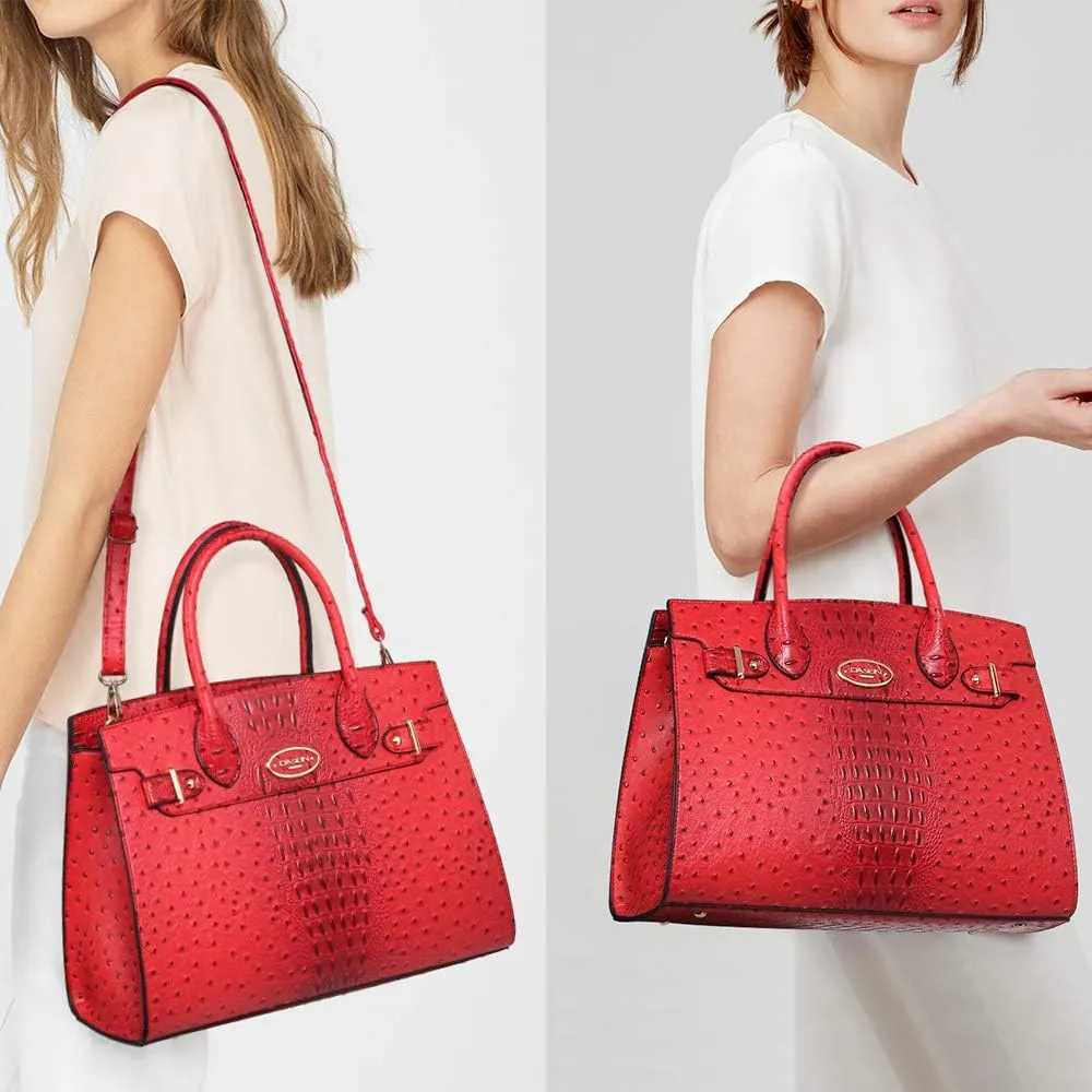 Dasein Women Handbags and Purses Ladies Shoulder Bag Top Handle Satchel Tote Work Bag with Matching Clutch