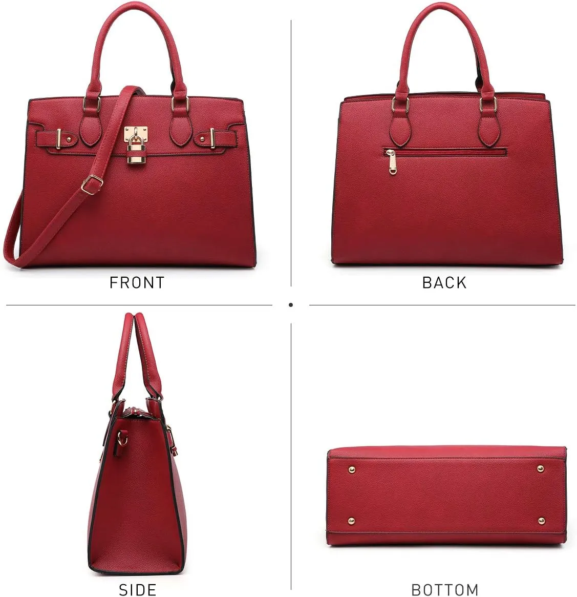 Dasein Women Handbags and Purses Ladies Shoulder Bag Top Handle Satchel Tote Work Bag with Matching Clutch