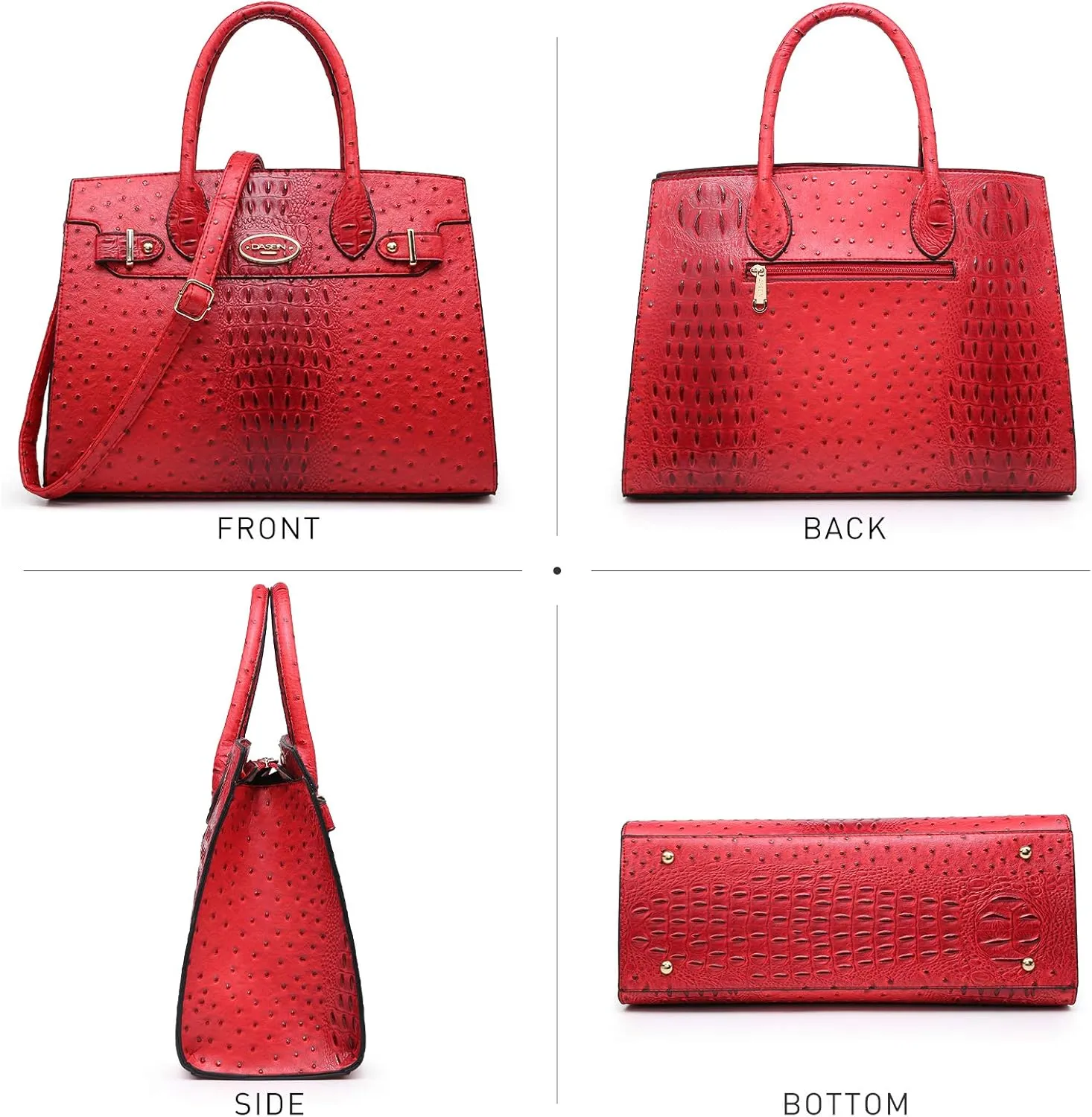 Dasein Women Handbags and Purses Ladies Shoulder Bag Top Handle Satchel Tote Work Bag with Matching Clutch