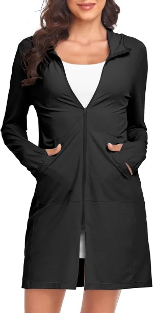DAYOUNG Womens UPF 50  UV Sun Protection Running Hiking Outdoors Performance Long Sleeve Hoody T-Shirt