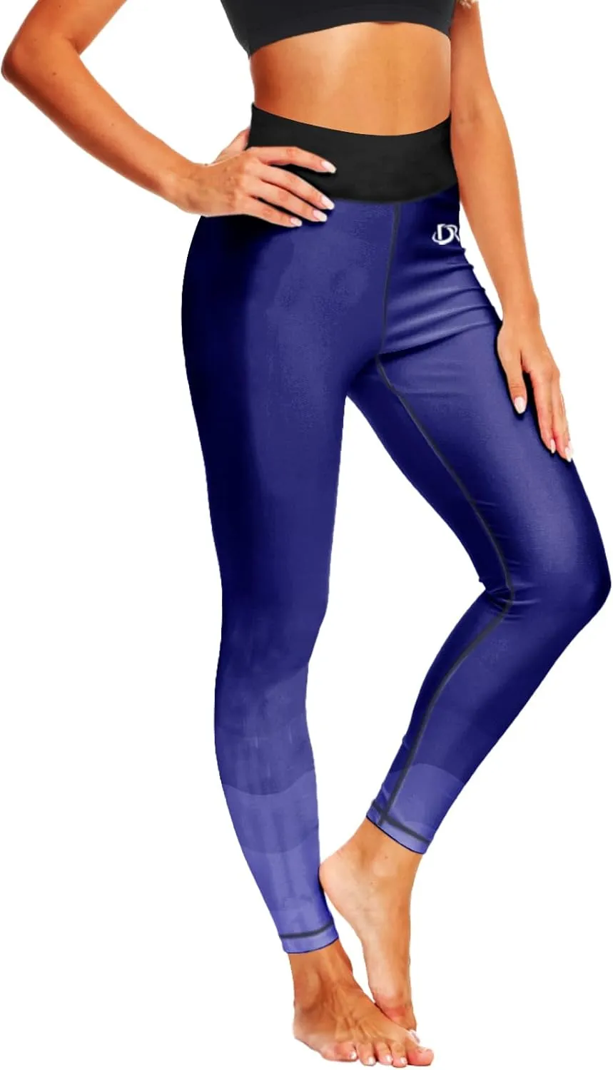 Deerose Print Swim Pants for Women Sun Protection High Waisted Swimming Leggings Rash Guard Pants