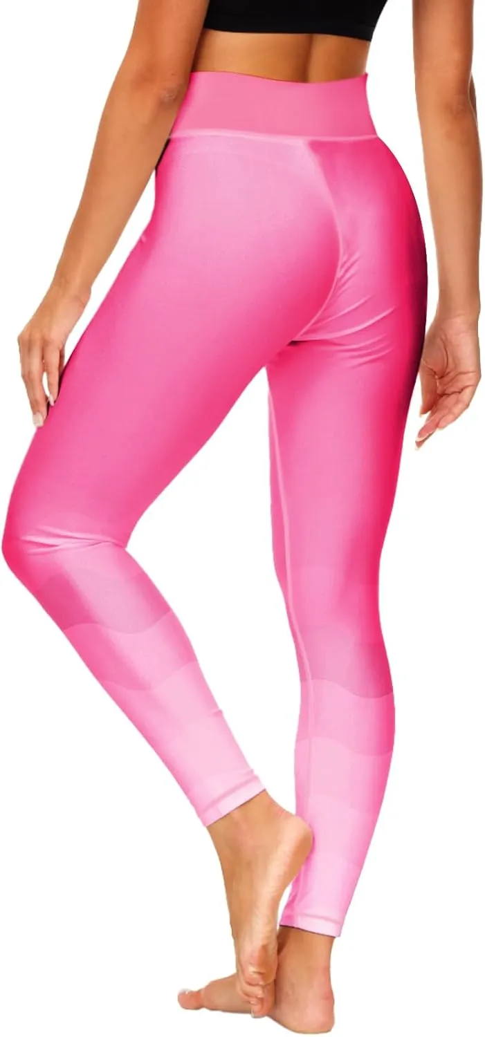 Deerose Print Swim Pants for Women Sun Protection High Waisted Swimming Leggings Rash Guard Pants