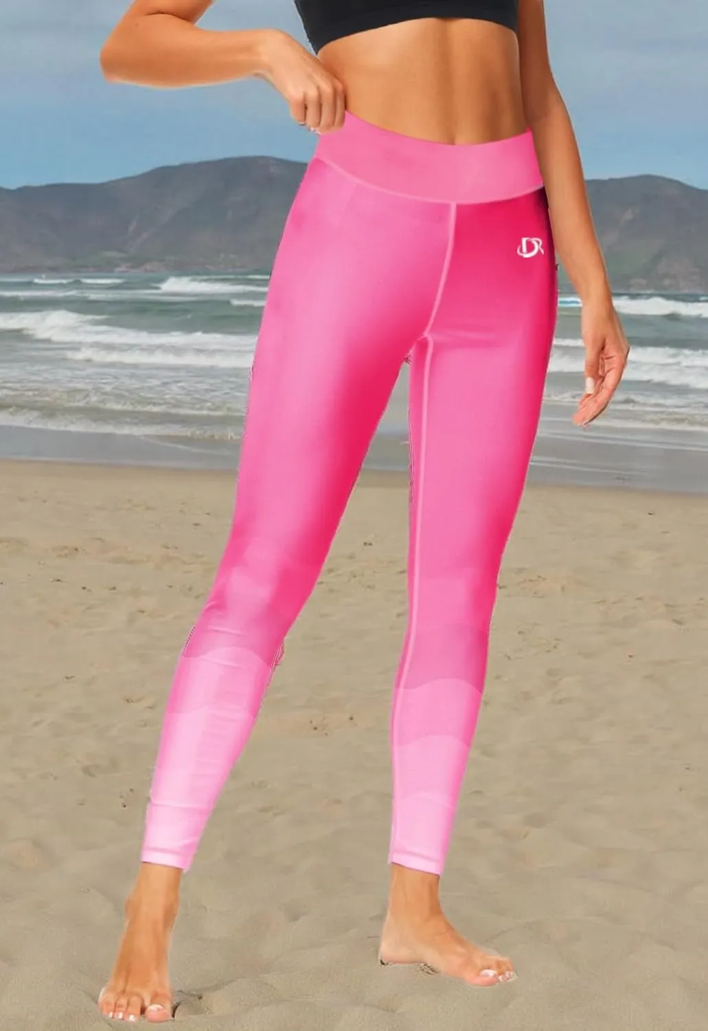 Deerose Print Swim Pants for Women Sun Protection High Waisted Swimming Leggings Rash Guard Pants