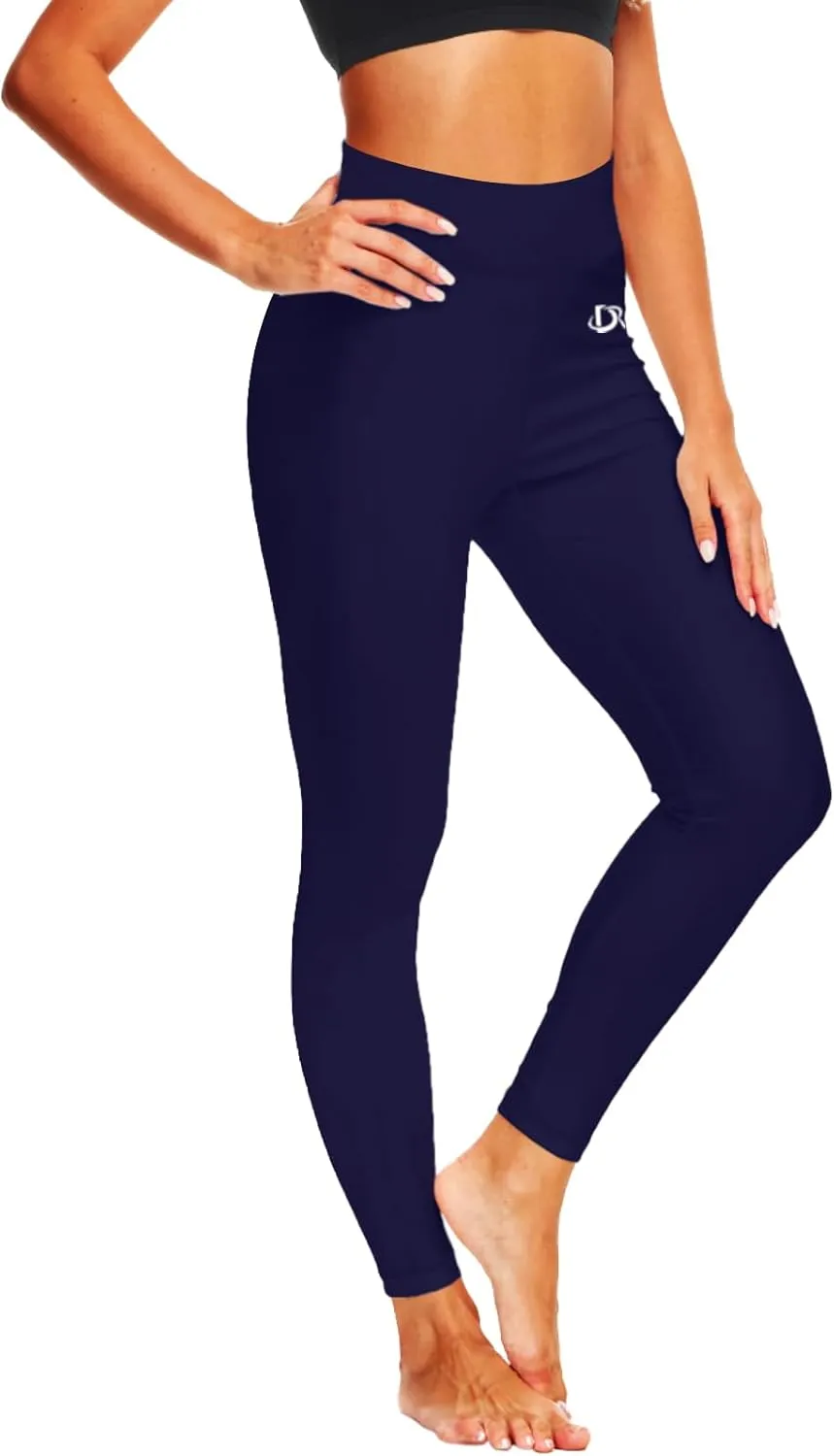 Deerose Print Swim Pants for Women Sun Protection High Waisted Swimming Leggings Rash Guard Pants