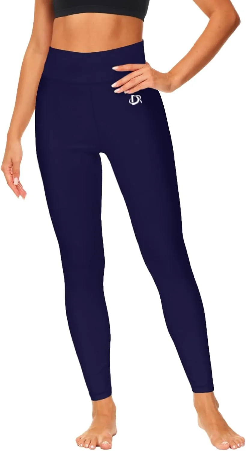 Deerose Print Swim Pants for Women Sun Protection High Waisted Swimming Leggings Rash Guard Pants
