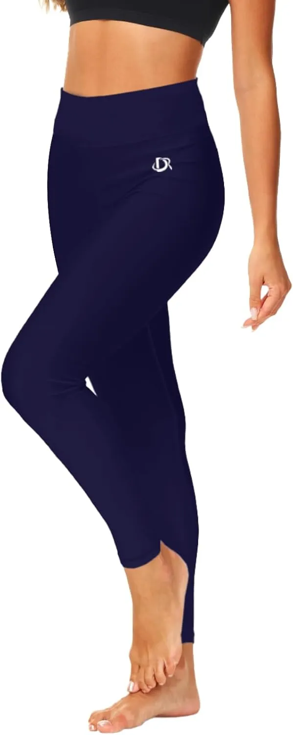 Deerose Print Swim Pants for Women Sun Protection High Waisted Swimming Leggings Rash Guard Pants