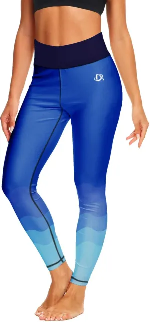 Deerose Print Swim Pants for Women Sun Protection High Waisted Swimming Leggings Rash Guard Pants