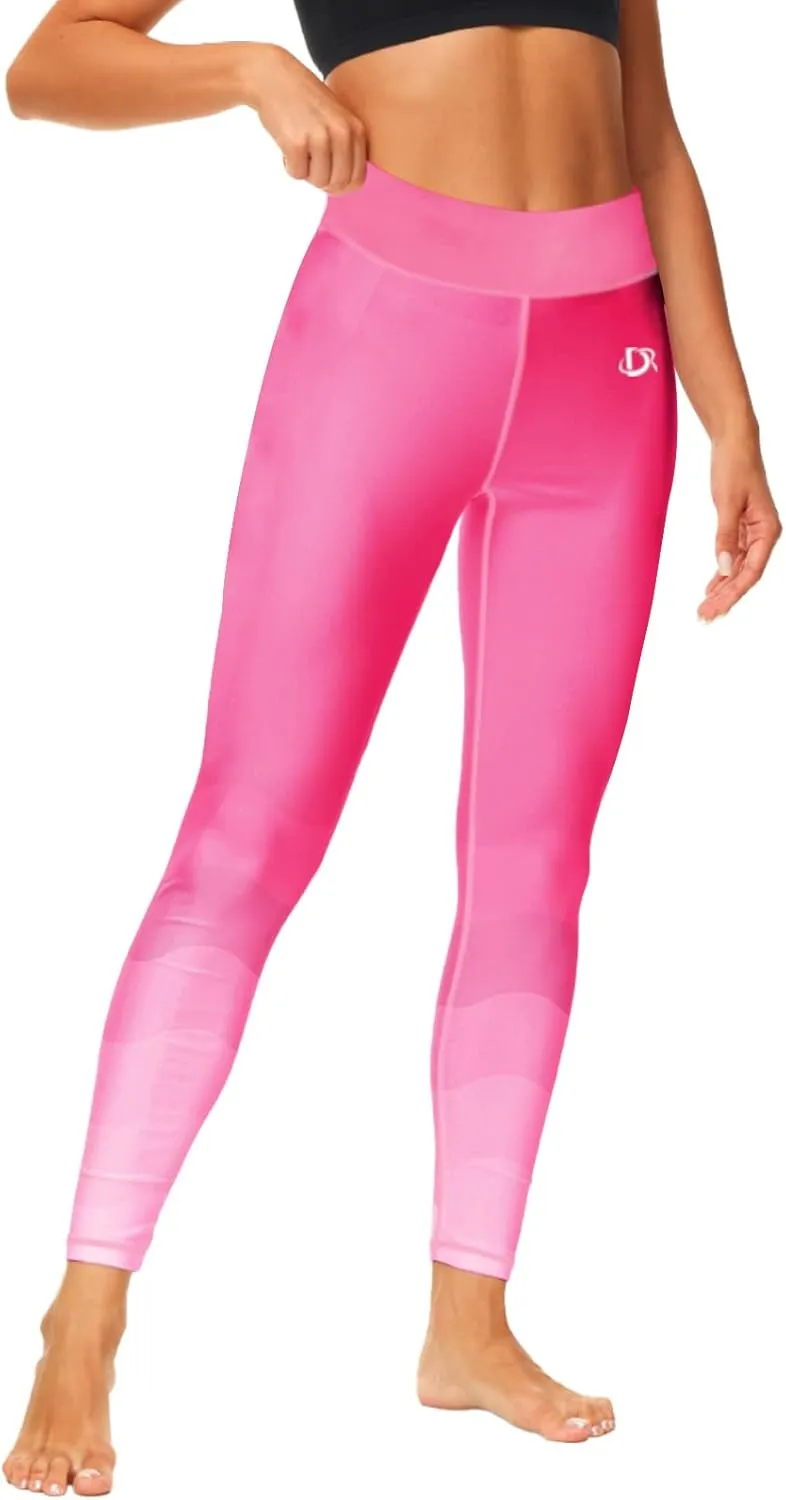Deerose Print Swim Pants for Women Sun Protection High Waisted Swimming Leggings Rash Guard Pants